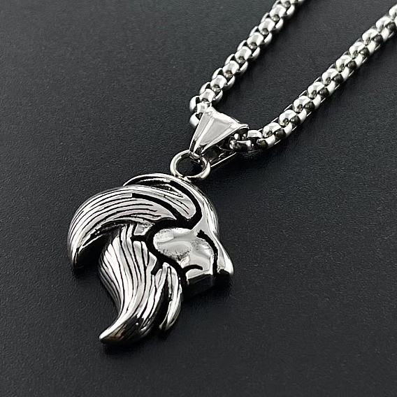 Модные ожерелья из нержавеющей стали с подвеской в виде головы льва для мужчин