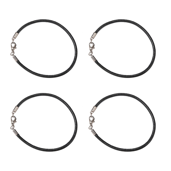 Натуральной кожи делает шнур браслет, с латунной мозг заканчивается, железные прыгающие кольца и сплавные застежки в виде когтей лобстера, 200x3 мм