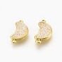 Разъемы гальванических друзы, с фурнитурой латунной золотого тона, луна