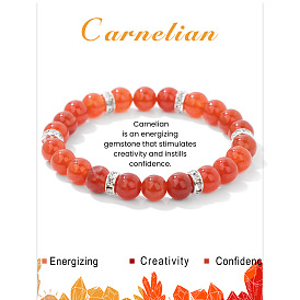 Natural & Synthetic Gemstone Round Beaded Stretch Bracelets for Women Men