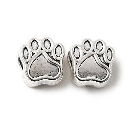 Собака Прайнтс тибетский стиль настройки сплава европейского шарика эмали, бусины с большим отверстием, без кадмия и без свинца, 11x10.5x7 мм, Отверстие : 4 мм , около 350 шт / 1000 г