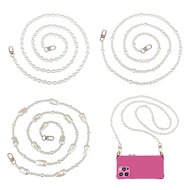 3шт. резиновые ремни для мобильных телефонов из пластика ABS с имитацией жемчуга, с поворотными застежками сплава