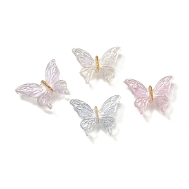 Светящиеся кабошонов смолы, бабочка, светится в темноте, с блеском порошок