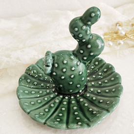 Фарфоровый поднос для ювелирных изделий с кактусом, для хранения небольших украшений, Кольца, , Серьги, Браслеты, безделушка, подарок на день рождения для женщин