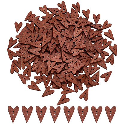 2 наборы 2-отверстие деревянные пуговицы, сердце