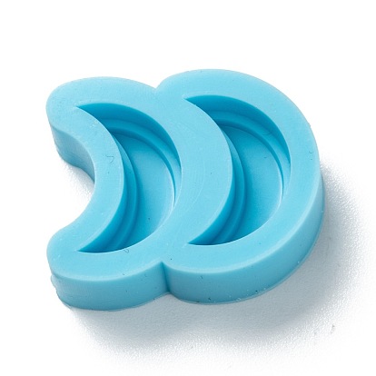 Moules en silicone pendentif bricolage, pour confection de boucles d'oreilles, moules de résine, pour la résine UV, fabrication de bijoux en résine époxy, lune