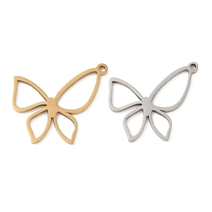 5 шт. 201 подвески из нержавеющей стали, лазерная резка, очарование бабочки