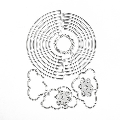 Carbon Steel Cutting Dies Stencils, for DIY Scrapbooking/Photo Album, Decorative Embossing DIY Paper Card, Rainbow & Cloud