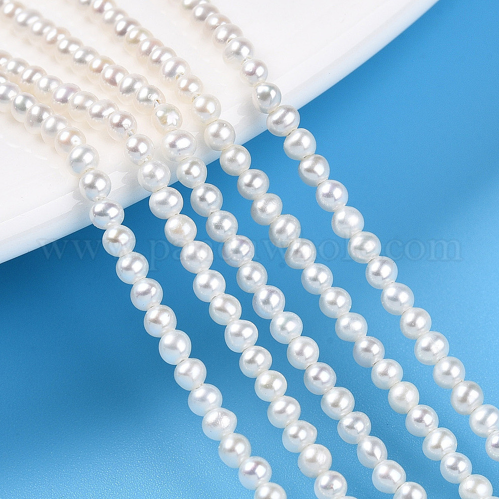 Natural Nucleated Pearl Beads Strands, Round