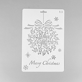 Creative Christmas Plastic Drawing Stencil, Hollow Hand Accounts Ruler Templat, For DIY Scrapbooking
