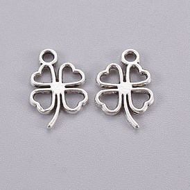 Сплавочные подвески тибетского стиля, без кадмия и без свинца, клевер, 17x11x1.5 мм, Отверстие : 2 мм , около 1880 шт / 1000 г