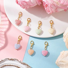 Подвеска в форме сердца из акрила, Сплав с застежками когтя омара