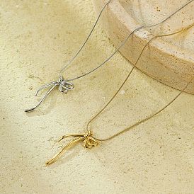 304 ожерелья из нержавеющей стали с подвеской-бантом в виде змеиной цепи для женщин