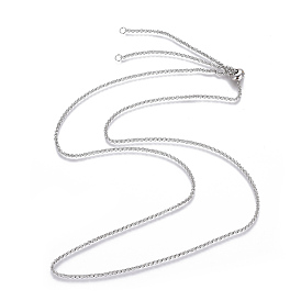 Adjustable 304 Stainless Steel Slider Necklaces, with Rolo Chains and Slider Stopper Beads