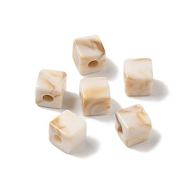 Two Tone Opaque Acrylic Beads, Square