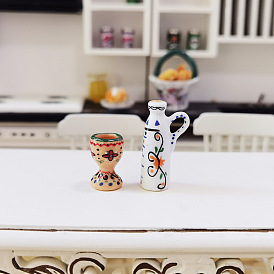 Мини-чайник из фарфорового кубка, для аксессуаров для кукольного домика, притворяясь опорными украшениями
