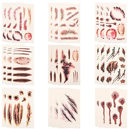 27шт. съемные временные татуировки на шрамах, водонепроницаемый, бумажные стикеры