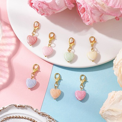 Подвеска в форме сердца из акрила, Сплав с застежками когтя омара