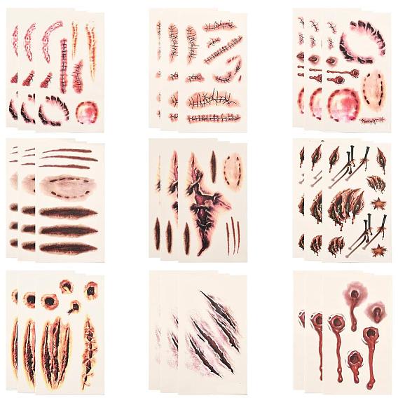 27шт. съемные временные татуировки на шрамах, водонепроницаемый, бумажные стикеры