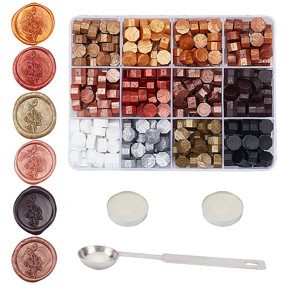 Наборы для изготовления штампов своими руками, в том числе частицы сургуча, Ложка из нержавеющей стали, свеча