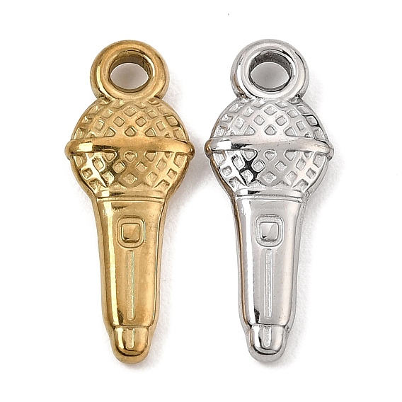 304 Stainless Steel Pendants, Microphone Charms