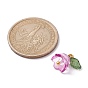 Transparent Acrylic Beads Pendants, with Brass Ball Head pins, Tulip Flower
