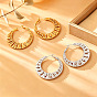 Brass Hoop Earrings for Women, Round