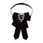 Pajarita de poliéster con broche de cristal de aleación, gargantilla ajustable para eventos formales, Moda y cosplay lolita