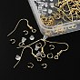 50Pcs 304 Stainless Steel Earring Hooks, French Hooks with Coil and Ball, with 50Pcs Open Jump Rings & 50Pcs Plastic Ear Nuts