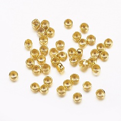 Brass Crimp Beads, Rondelle, 2.5mm, hole: 1.2mm
