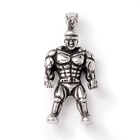 Tibetan Style 304 Stainless Steel Pendants, Man