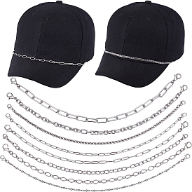 8 шт. 8 стили 304 цепочка для бейсболки из нержавеющей стали