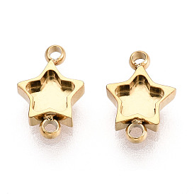 304 оправы для кабошонов из нержавеющей стали, звезда, ионное покрытие (ip)