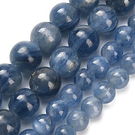 Натуральный кианитовые бисер пряди, круглые