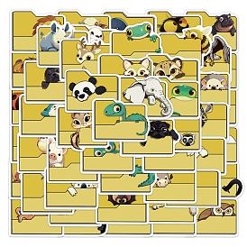 50шт. мультяшные животные ПВХ наклейки, самослипание, для чемодана, скейтборде, холодильник, шлем, оболочка мобильного телефона