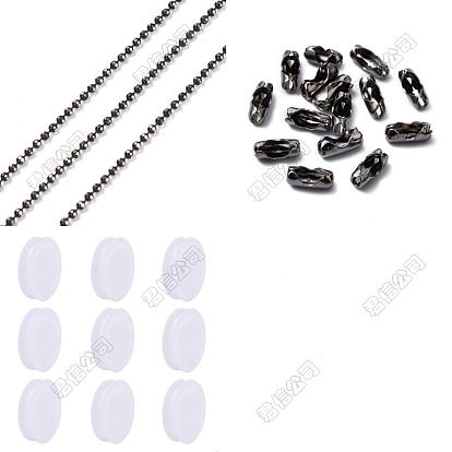 10 Cadenas de bolas facetadas de latón de yardas, soldada, con conectores de carrete y cadena de bolas
