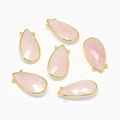Mixed Gemstone Pendants, with Long-Lasting Plated Brass Findings, Faceted, Drop