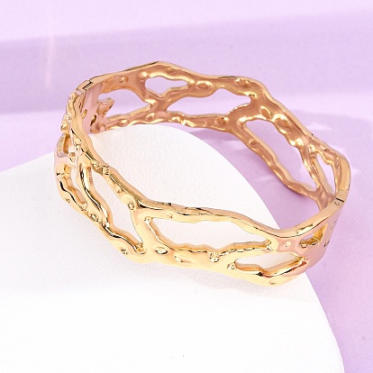 Текстурированные 304 браслеты из нержавеющей стали, шарнирные браслеты для женщин, ионное покрытие (ip)