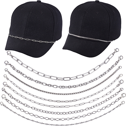 8 шт. 8 стили 304 цепочка для бейсболки из нержавеющей стали