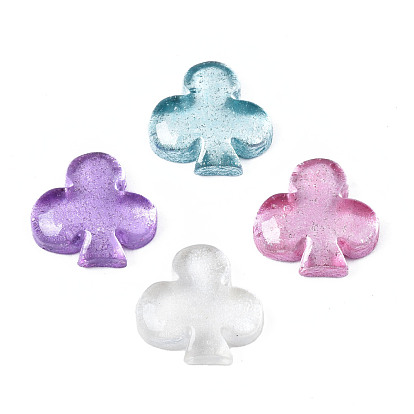 Spray Painted Transparent Resin Cabochons, Club