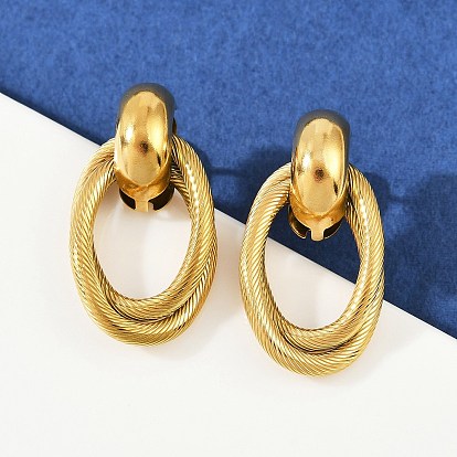 304 овальные серьги-гвоздики из нержавеющей стали с подвесками