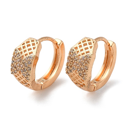 Brass Hoop Earrings with Rhinestone, Butterfly