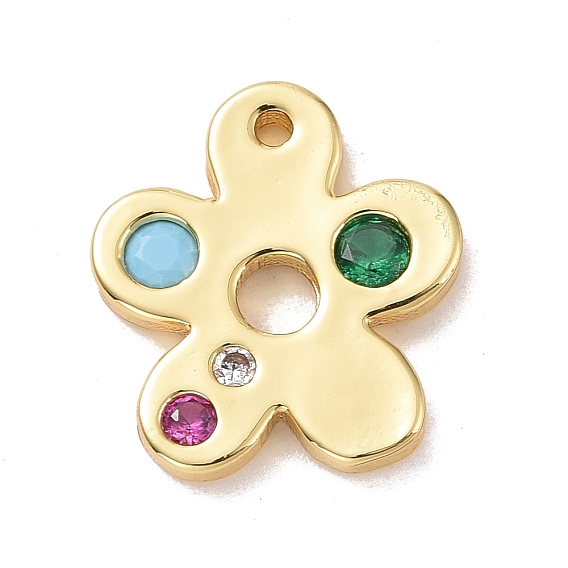 Кулоны из экологически чистой латуни с микропаве и кубическим цирконием, без кадмия и без свинца, долговечный, цветок