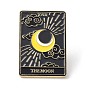 Fashion Tarot Card Enamel Pin, Alloy Enamel Brooch, Golden