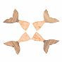 Transparent Resin & Walnut Wood Pendants, with Foil, Mermaid Fishtail Shape
