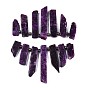 Natural Lepidolite/Purple Mica Stone Beads Strands, Graduated Fan Pendants, Focal Beads, Spodumene Beads