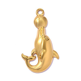 304 подвески из нержавеющей стали, дельфин с шармами, зеркальная полировка, ионное покрытие (ip)