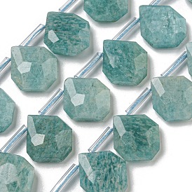 Natural Amazonite Beads Strands, Top Drilled, Teardrop, Faceted