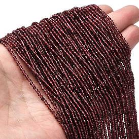 Гранат природный бисер нитей, граненые круглые