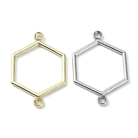 Rack Plating Alloy Links Connector Charms, Hexagon